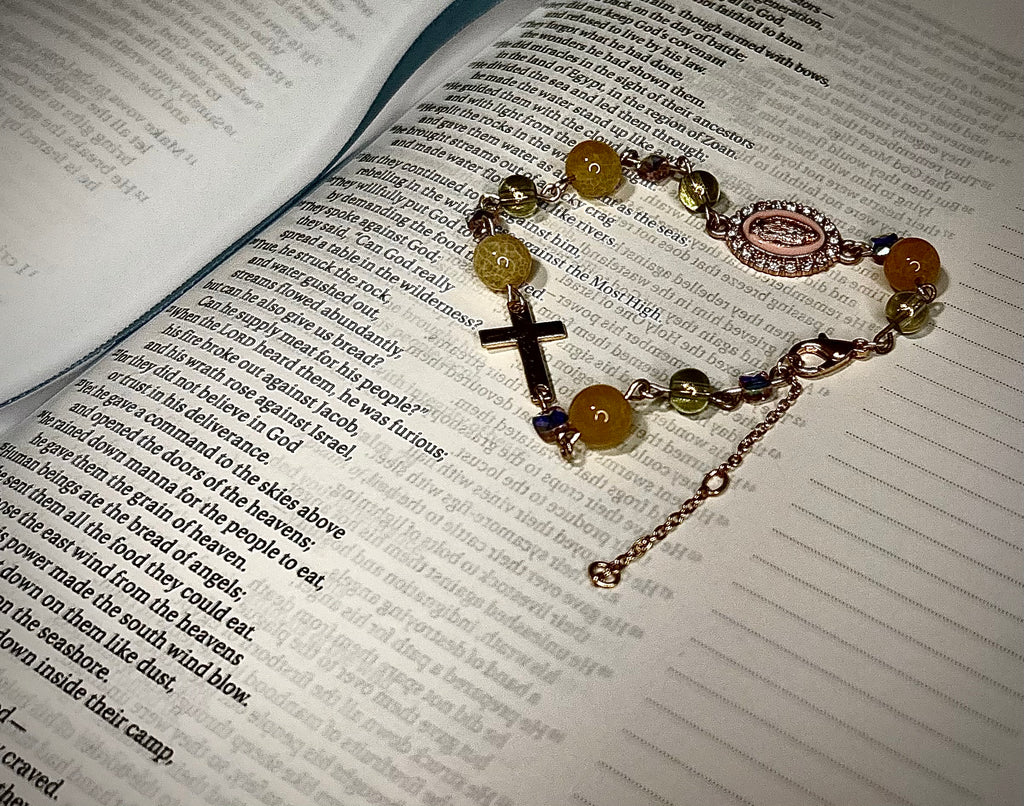 Stone Beaded Bracelet Rosary