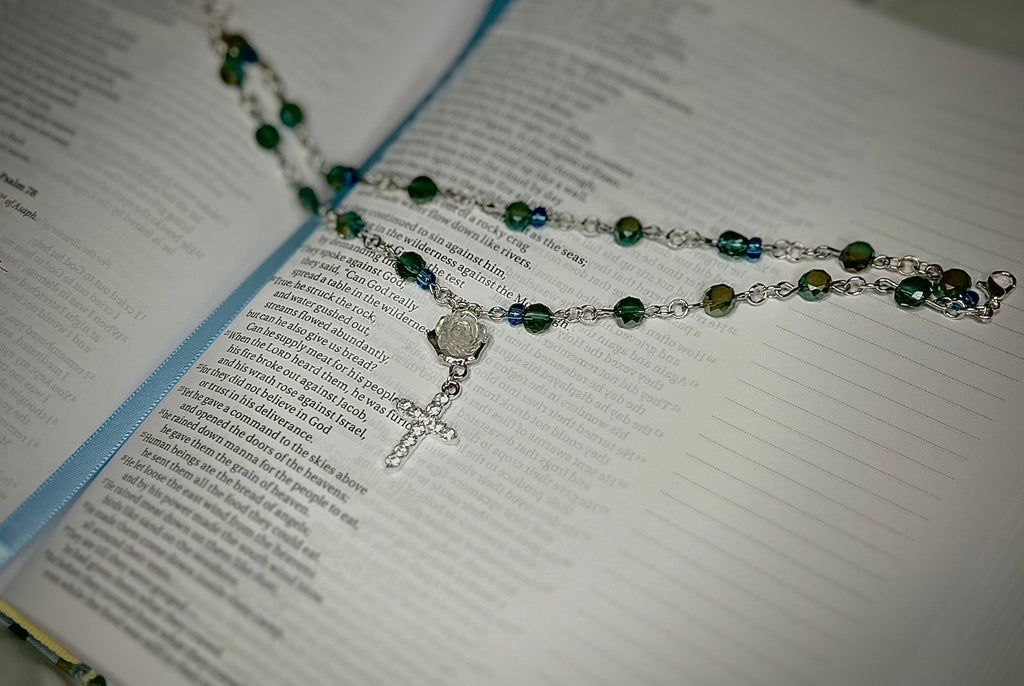 Crystal Beaded Rosary Bracelet
