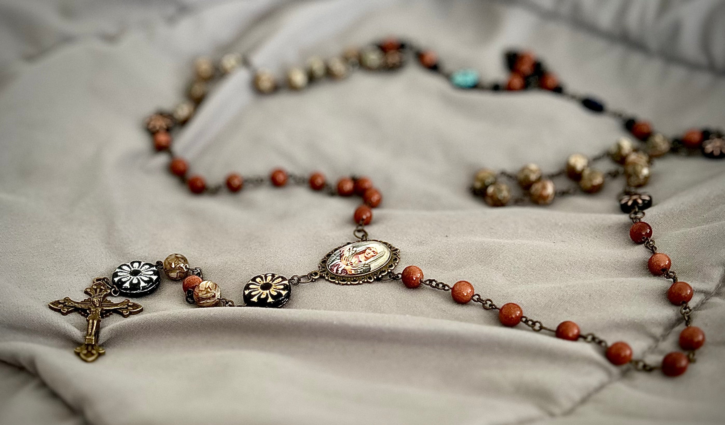 Stone Beaded Wall Rosary