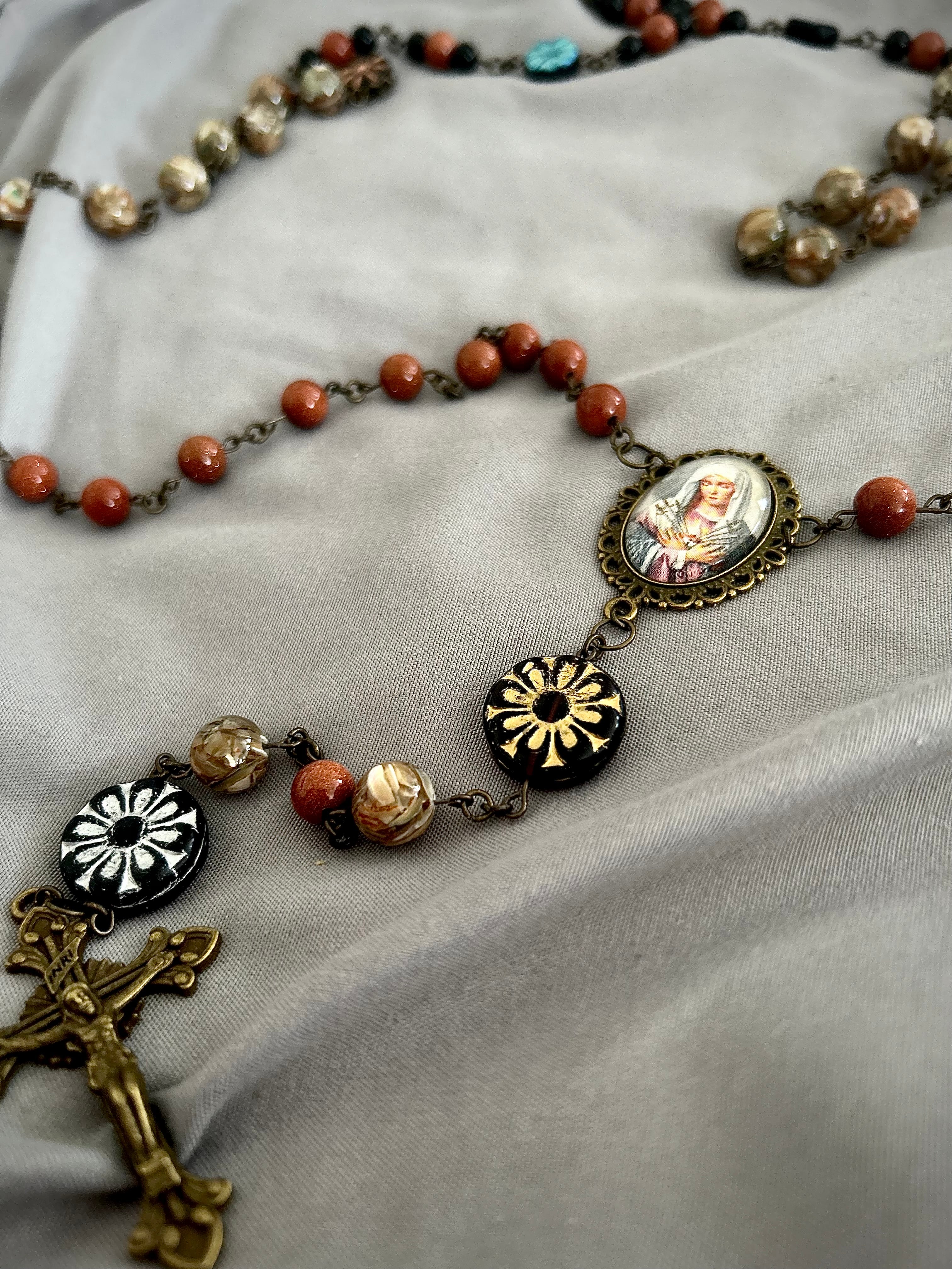 Stone Beaded Wall Rosary