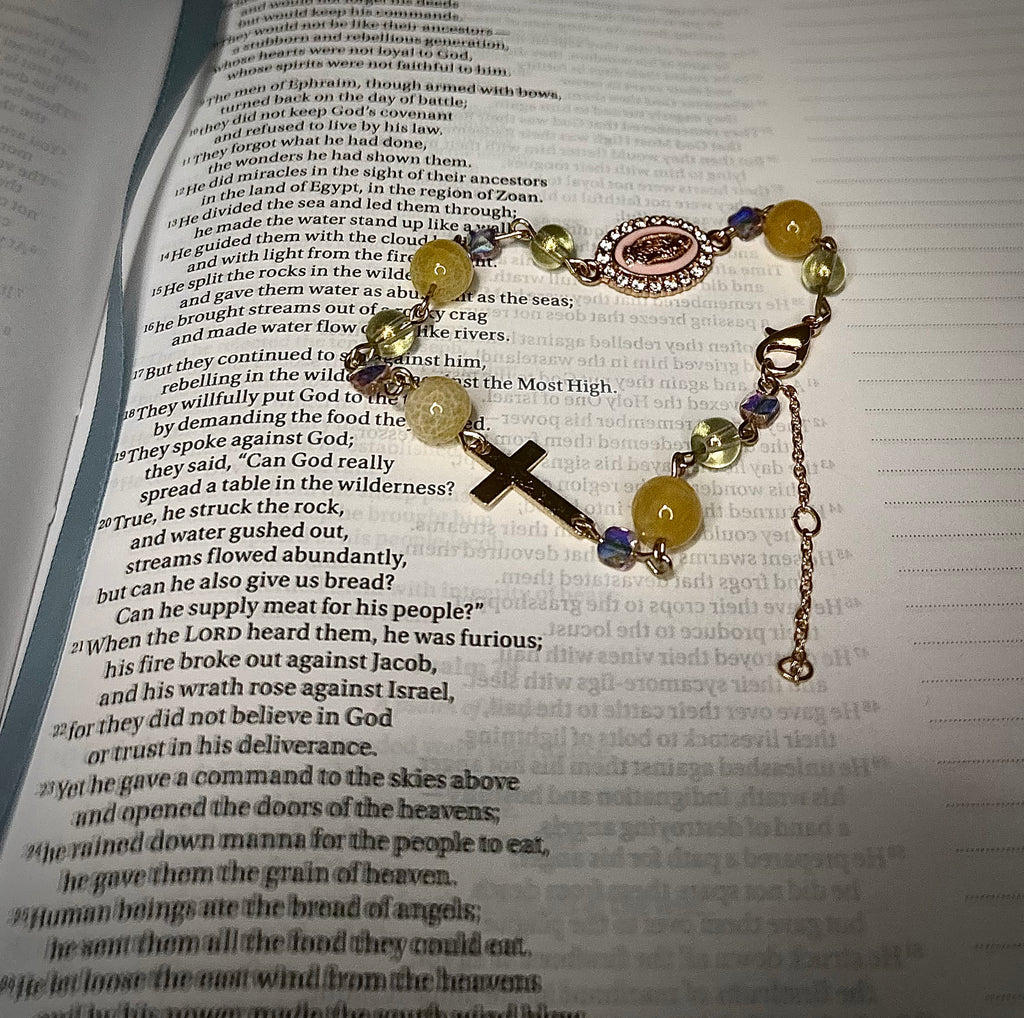 Stone Beaded Bracelet Rosary