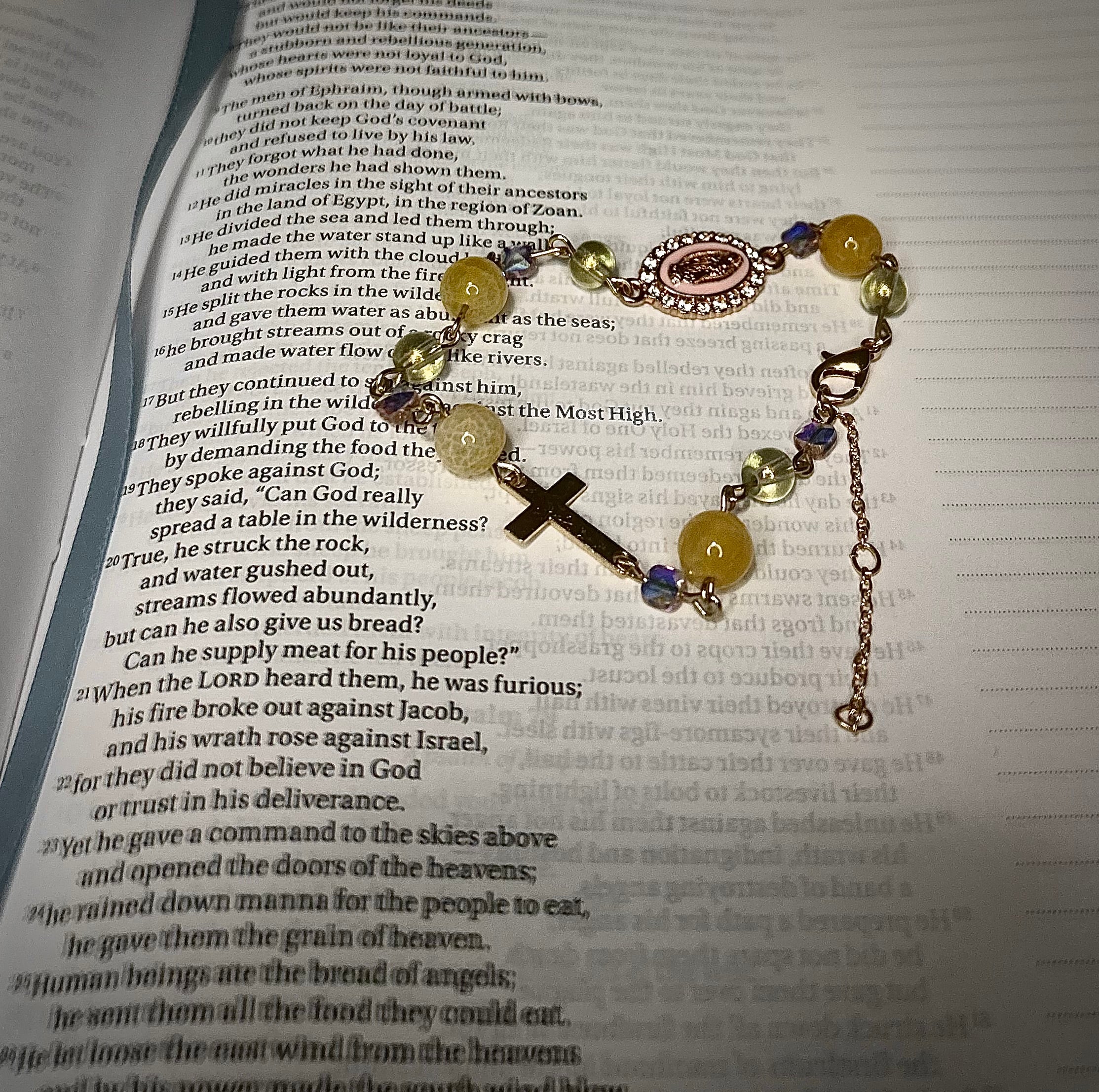 Stone Beaded Bracelet Rosary