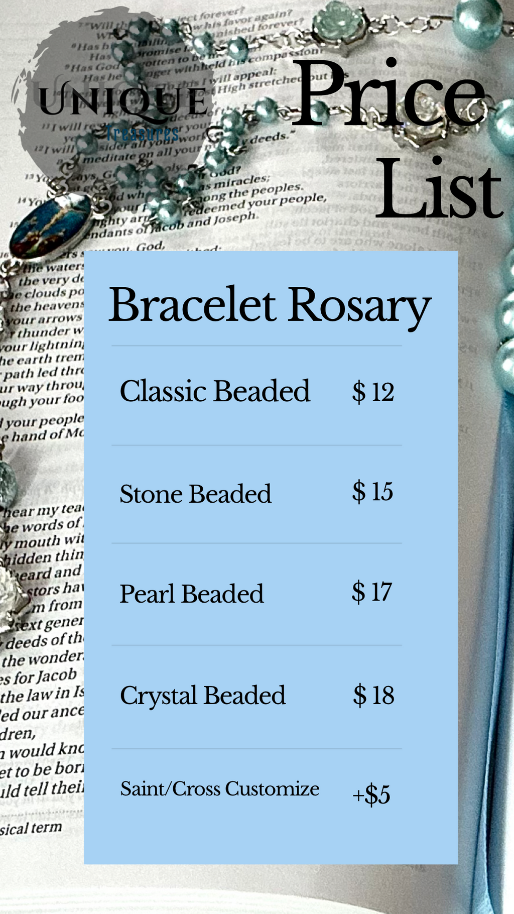 Classic Beaded Bracelet Rosary