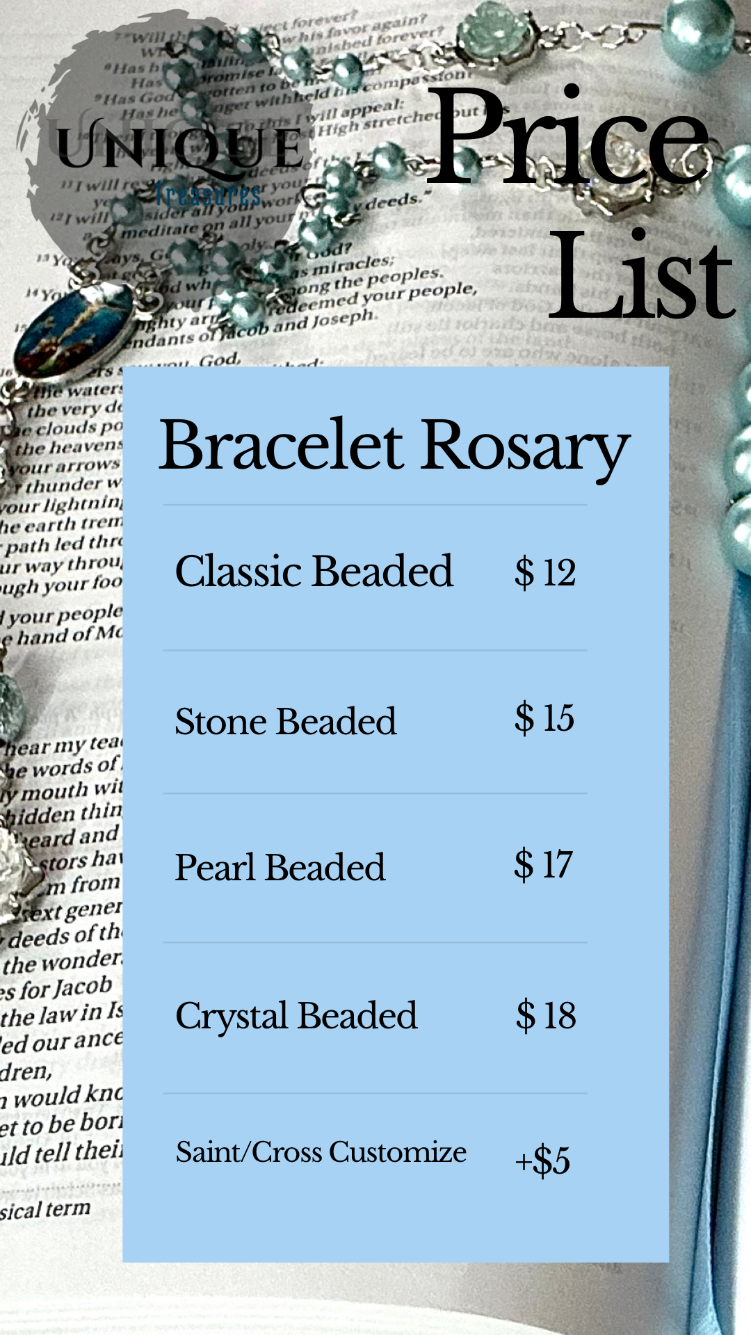Classic Beaded Bracelet Rosary