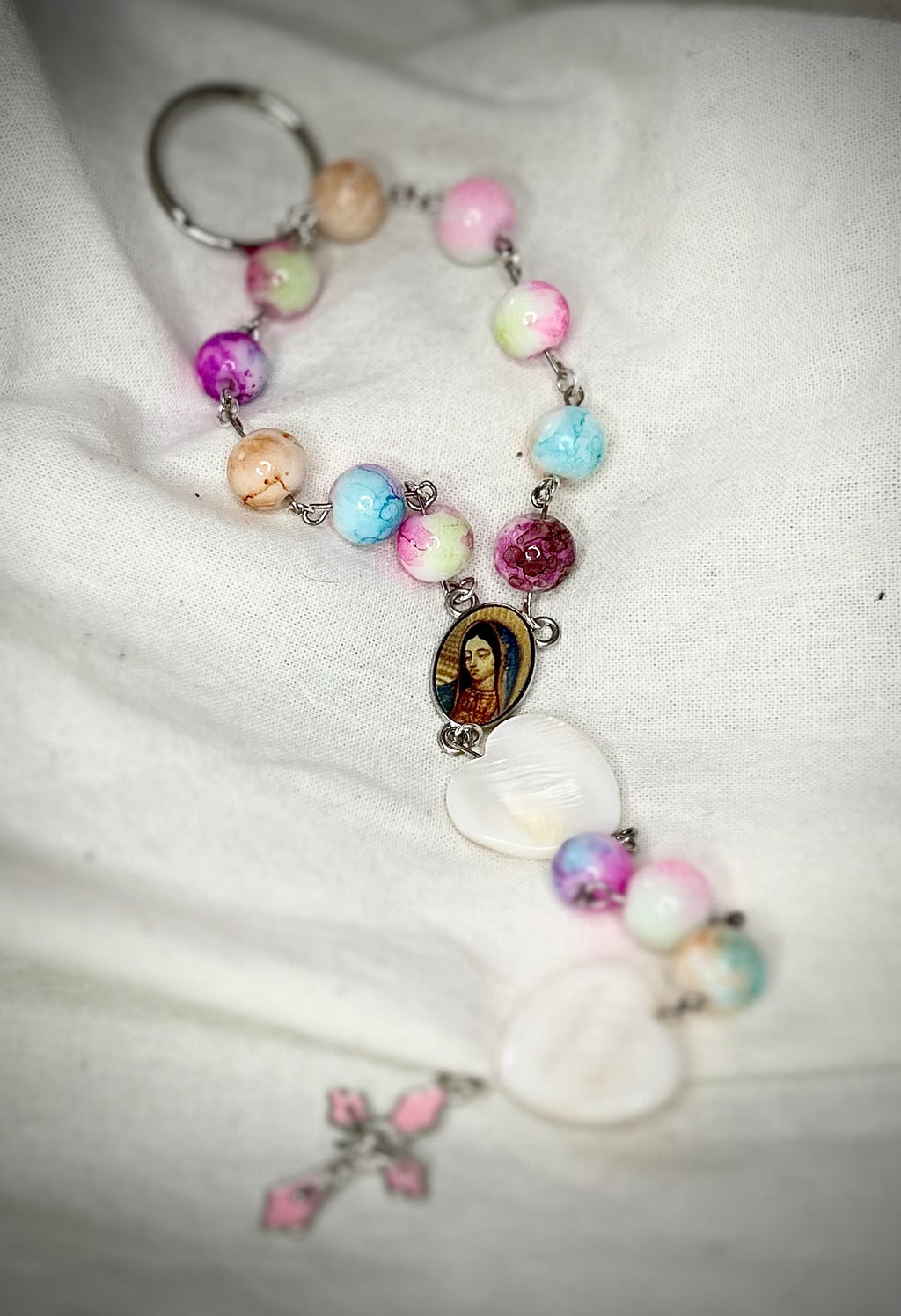 Stone Beaded Keychain Rosary