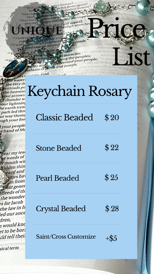 Crystal Beaded Keychain Rosary