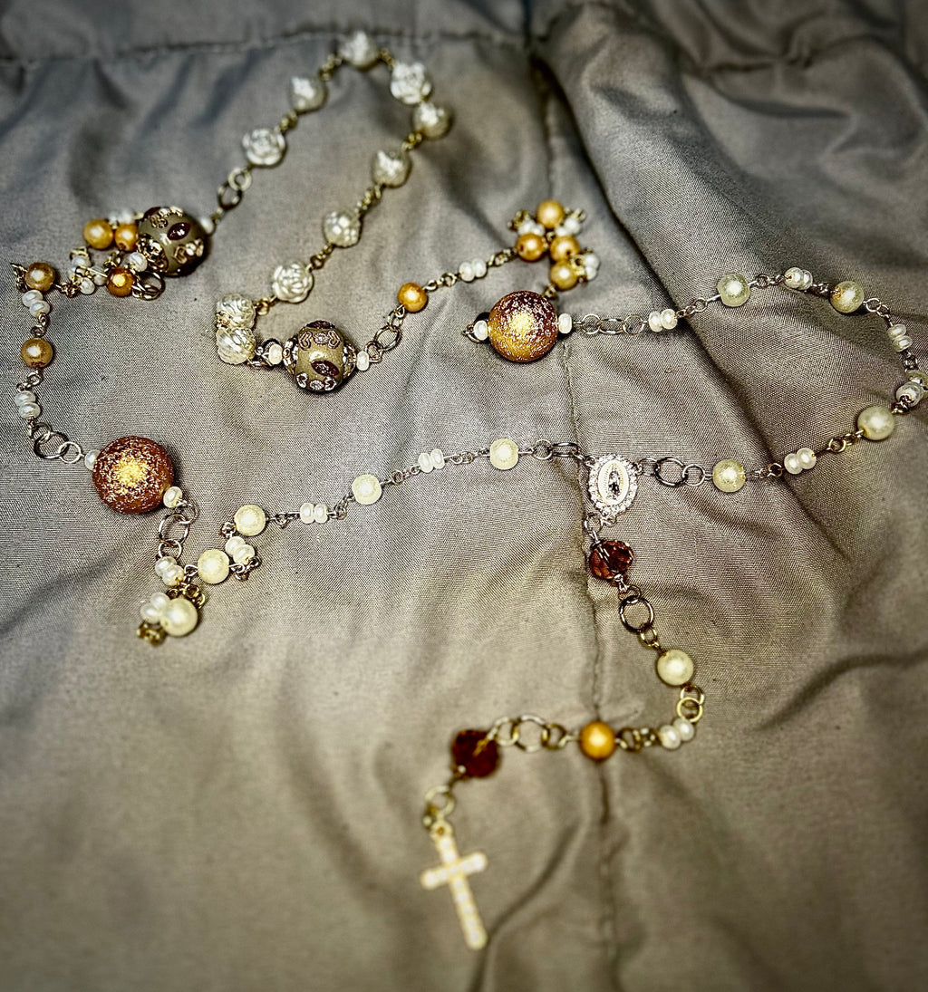 Pearl Beaded Wall Rosary