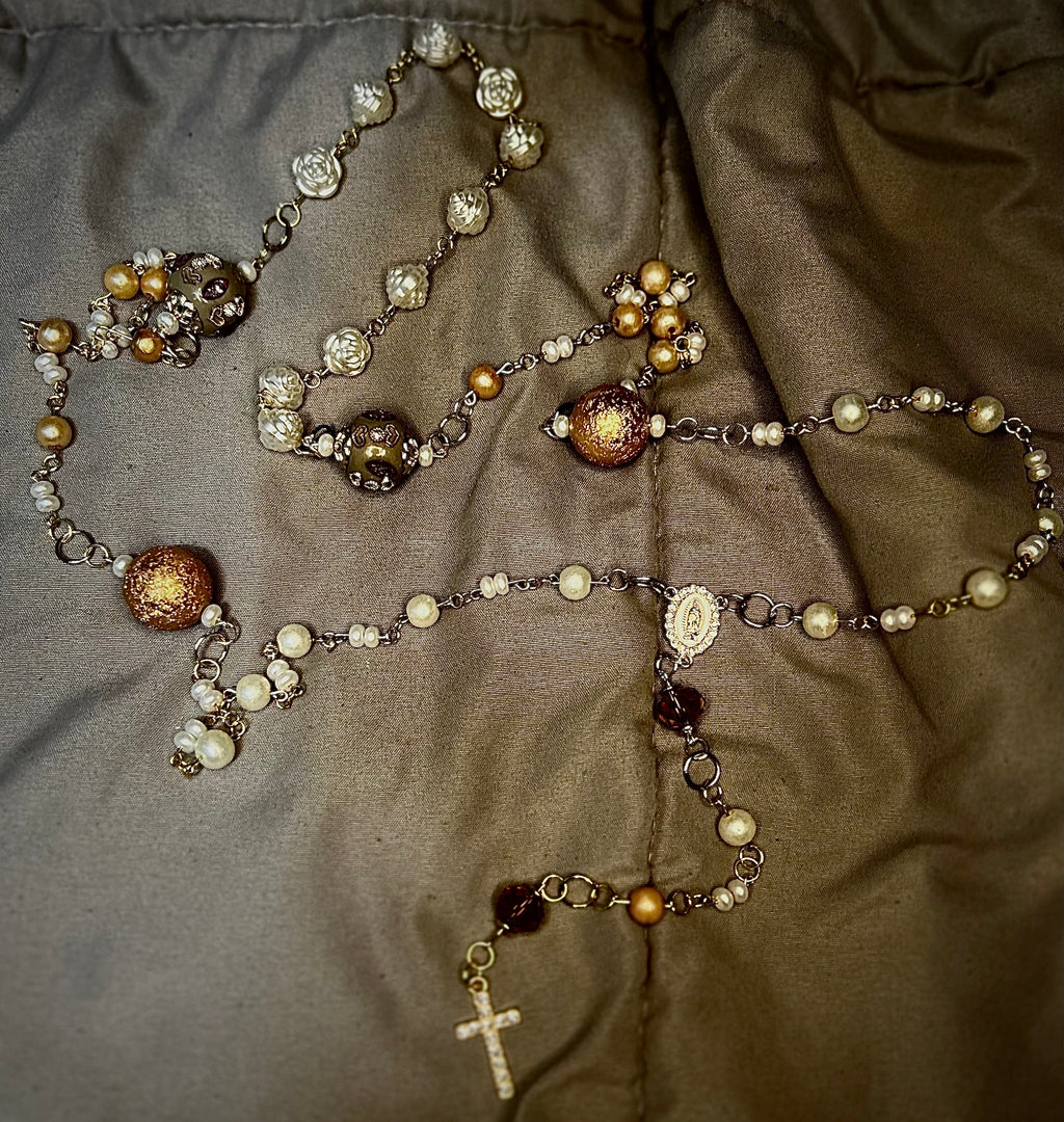 Pearl Beaded Wall Rosary