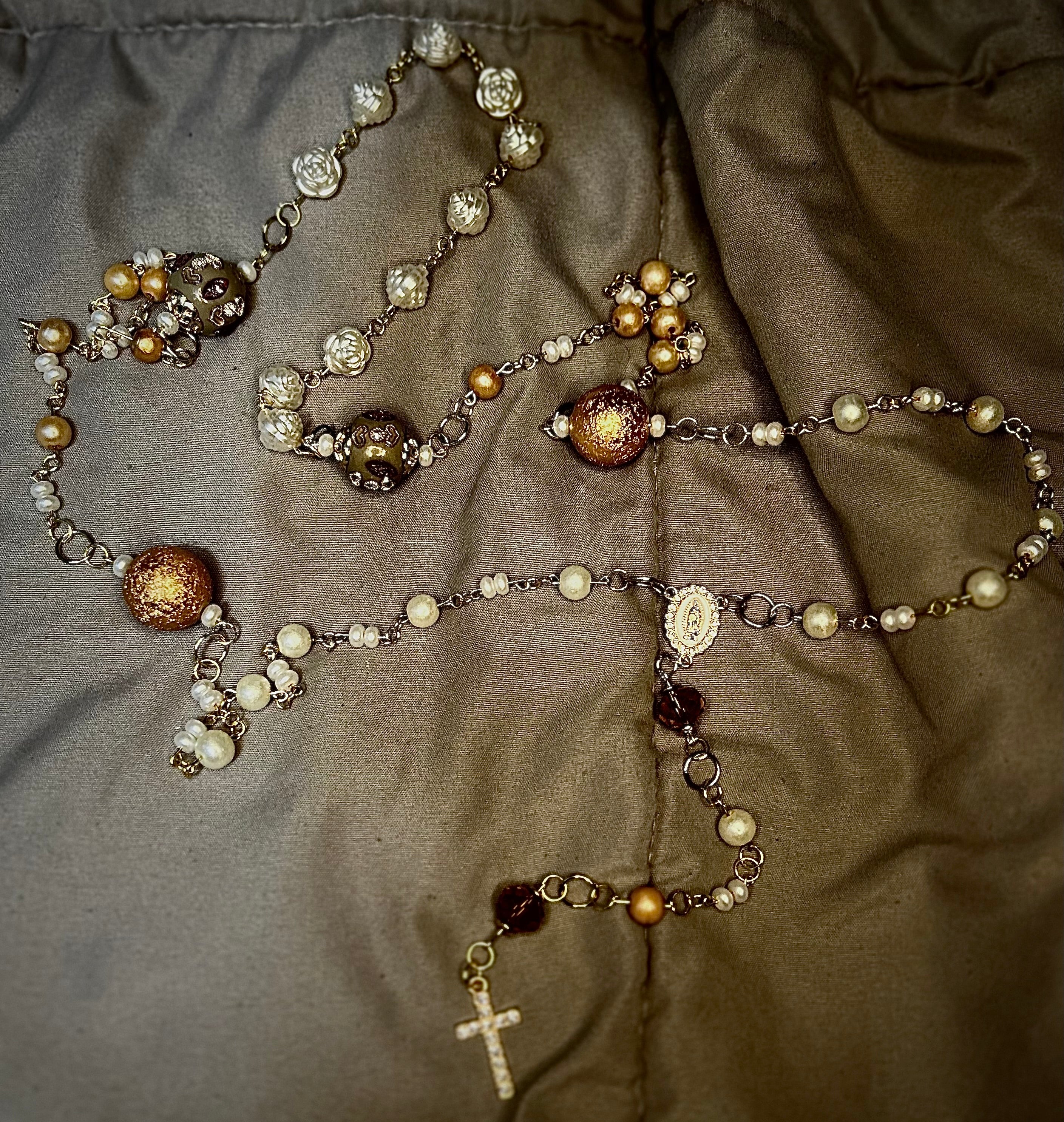 Pearl Beaded Wall Rosary