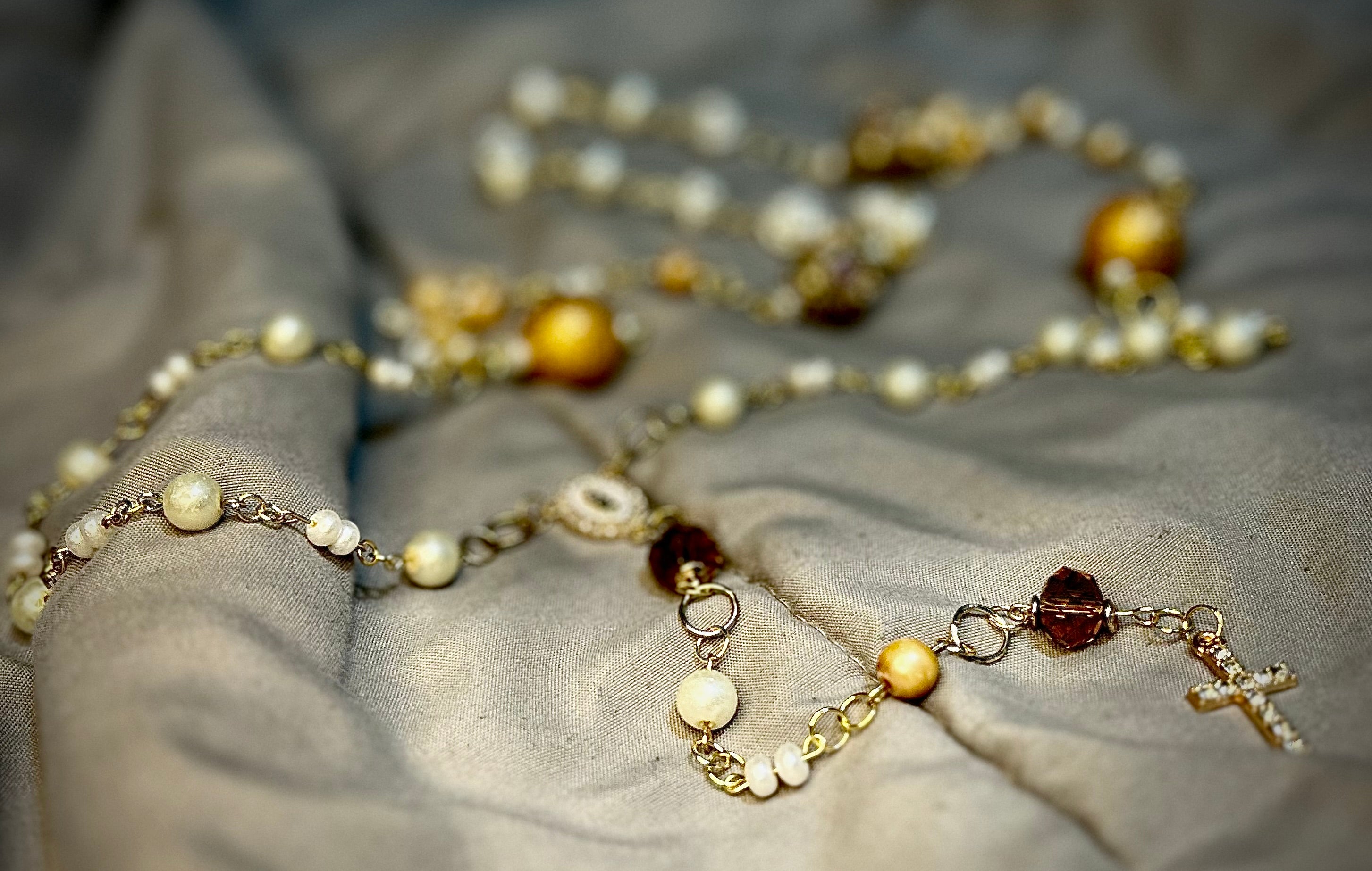 Pearl Beaded Wall Rosary