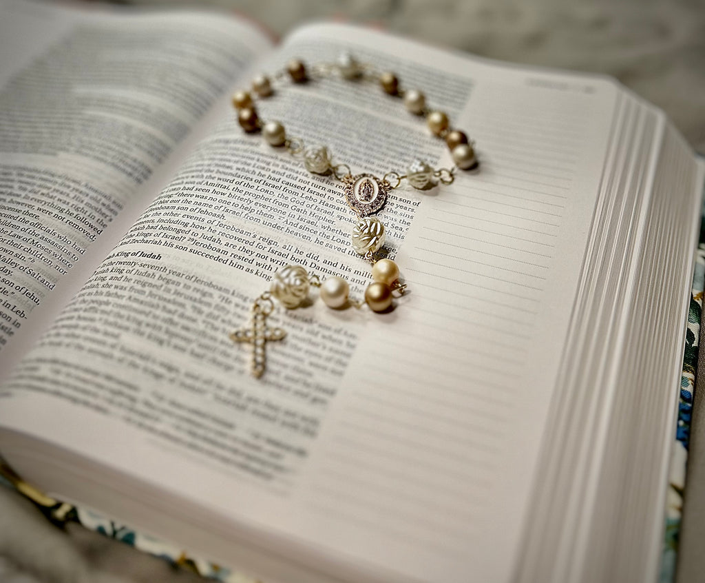Crystal Beaded Keychain Rosary