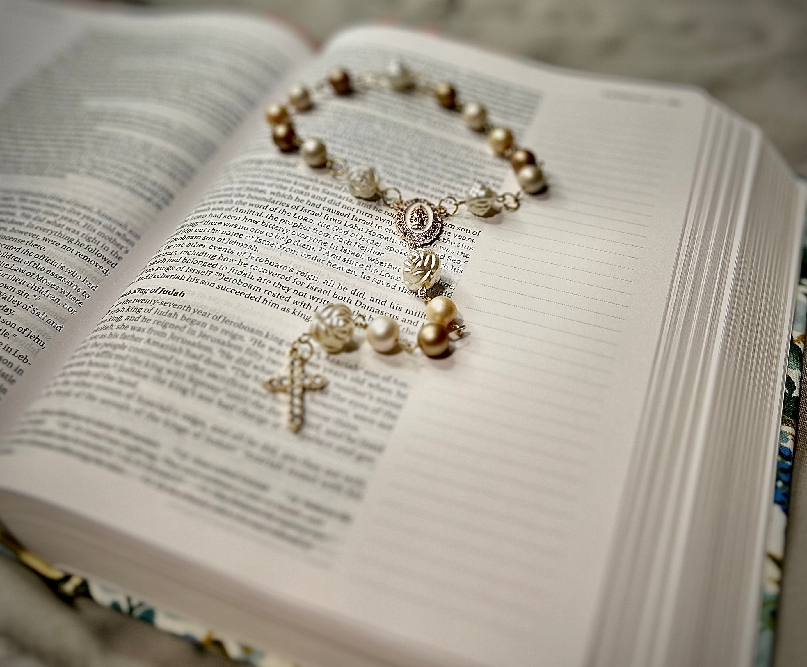 Crystal Beaded Keychain Rosary