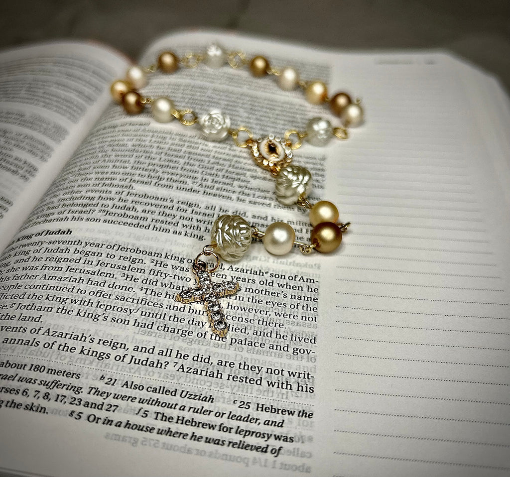 Crystal Beaded Keychain Rosary