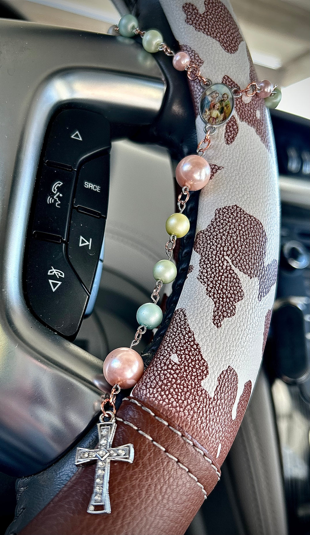 Pearl Beaded Car Rosary