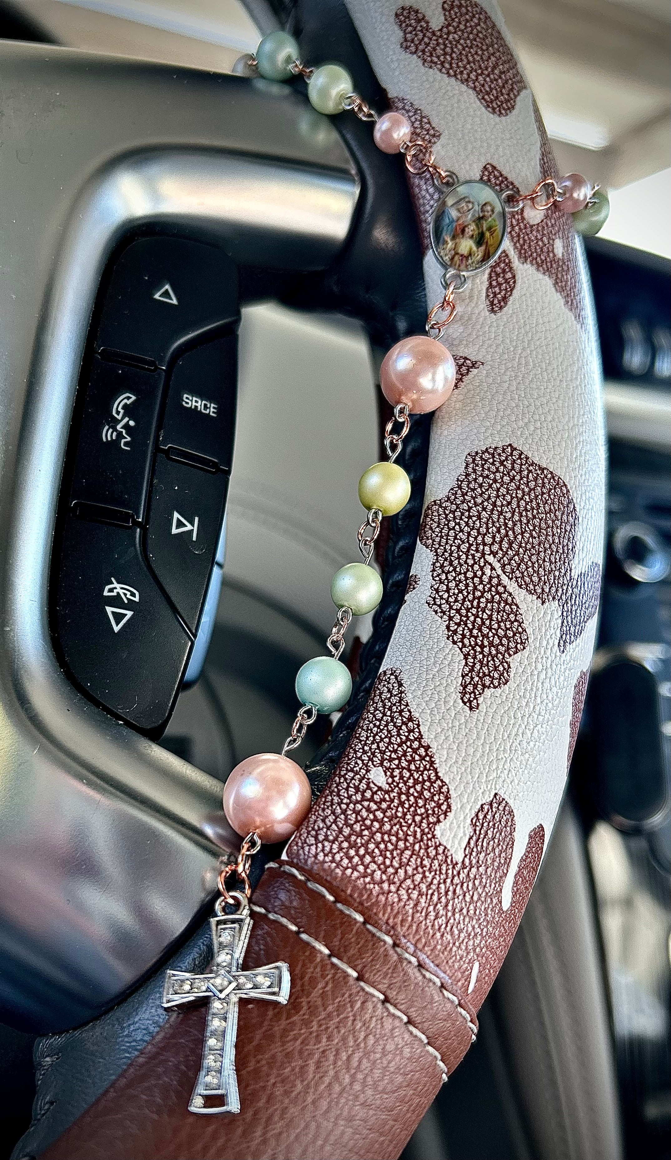 Pearl Beaded Car Rosary