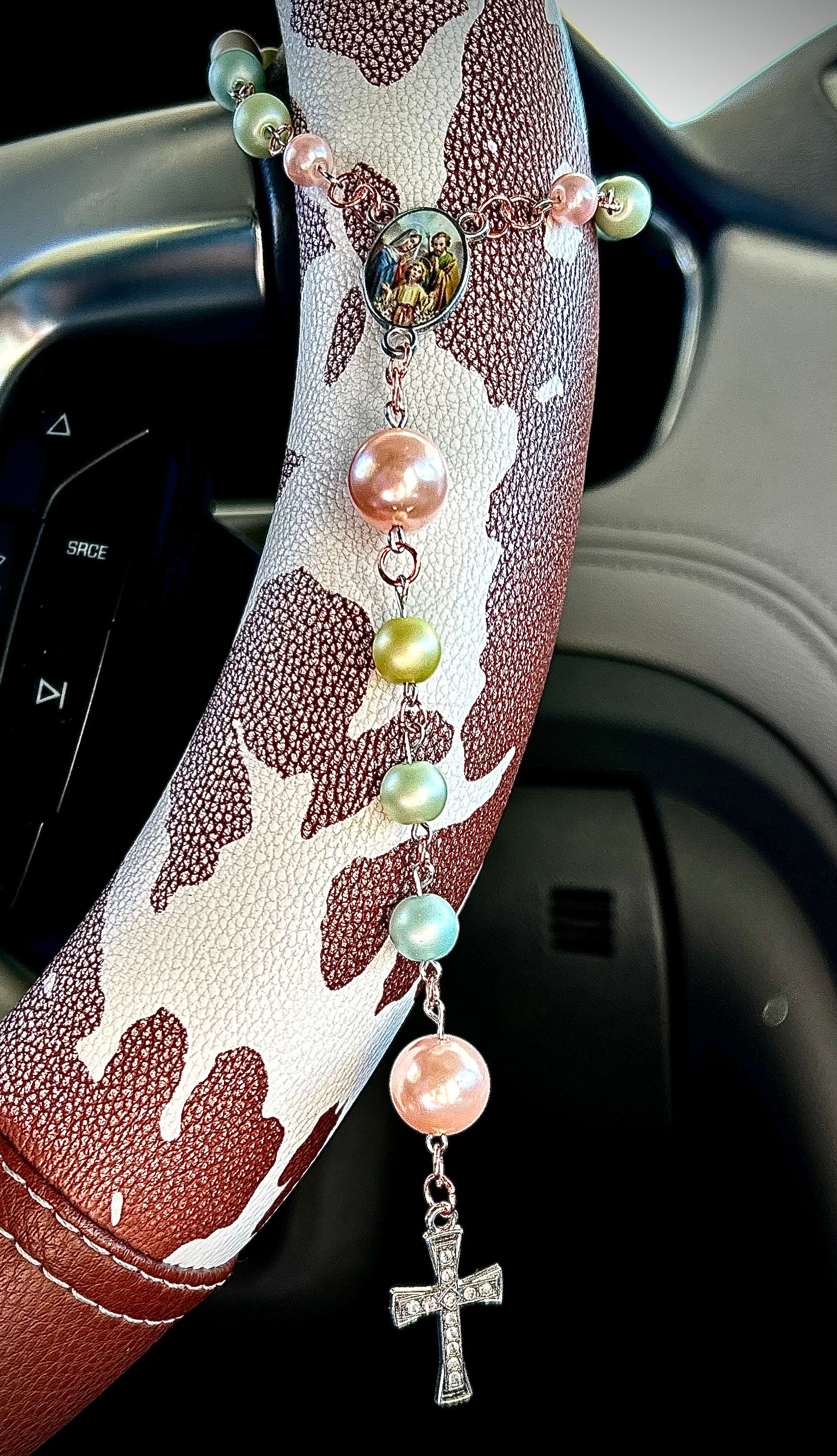 Pearl Beaded Car Rosary