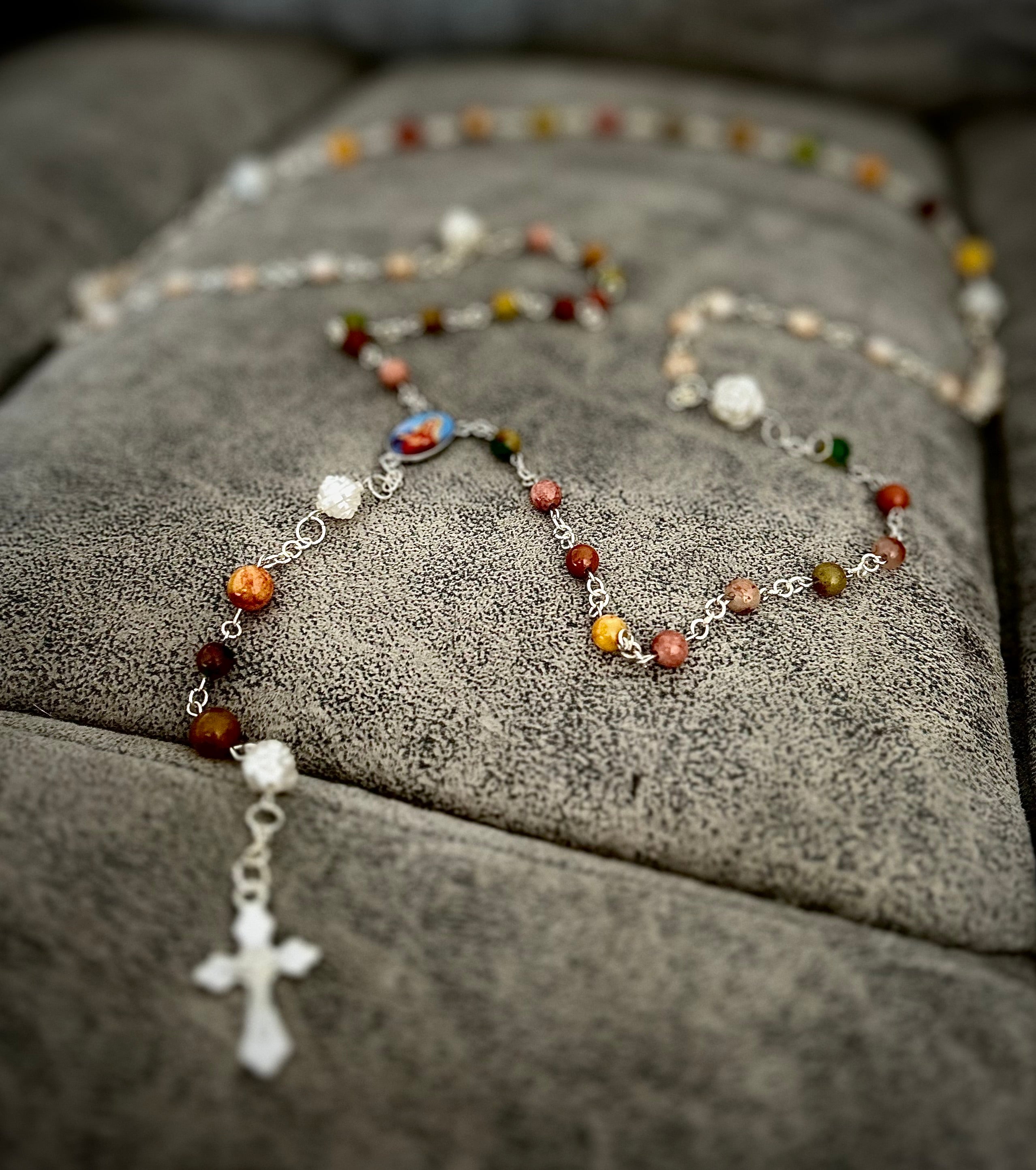 Stone Beaded Wall Rosary